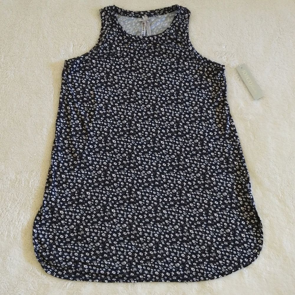 Jo & Co Jeans👖Navy Floral💐 Tank Top - NWT - Picture 1 of 11